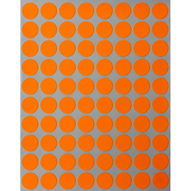 Removable ORANGE Coding Stickers Inventory Labels 2/" Round, 1000//Roll